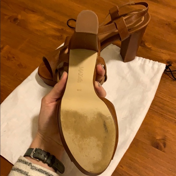 Max & Co brown leather chunky heels - Picture 2 of 3